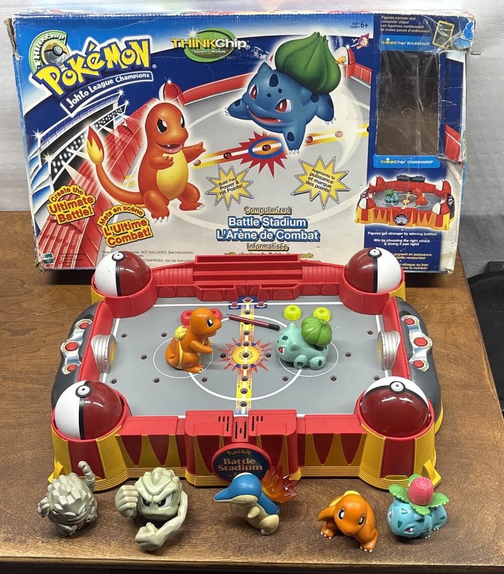 Pokemon Think Chip Battle Stadium Johto League With Figures and Box UNTESTED